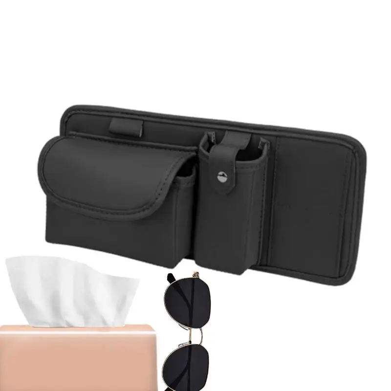 Visor Sunglass Holder Pouch Car Sunglass Holder Glasses Holder Ticket Card Holder Car Glasses Storage Box Eyeglasses Hanger