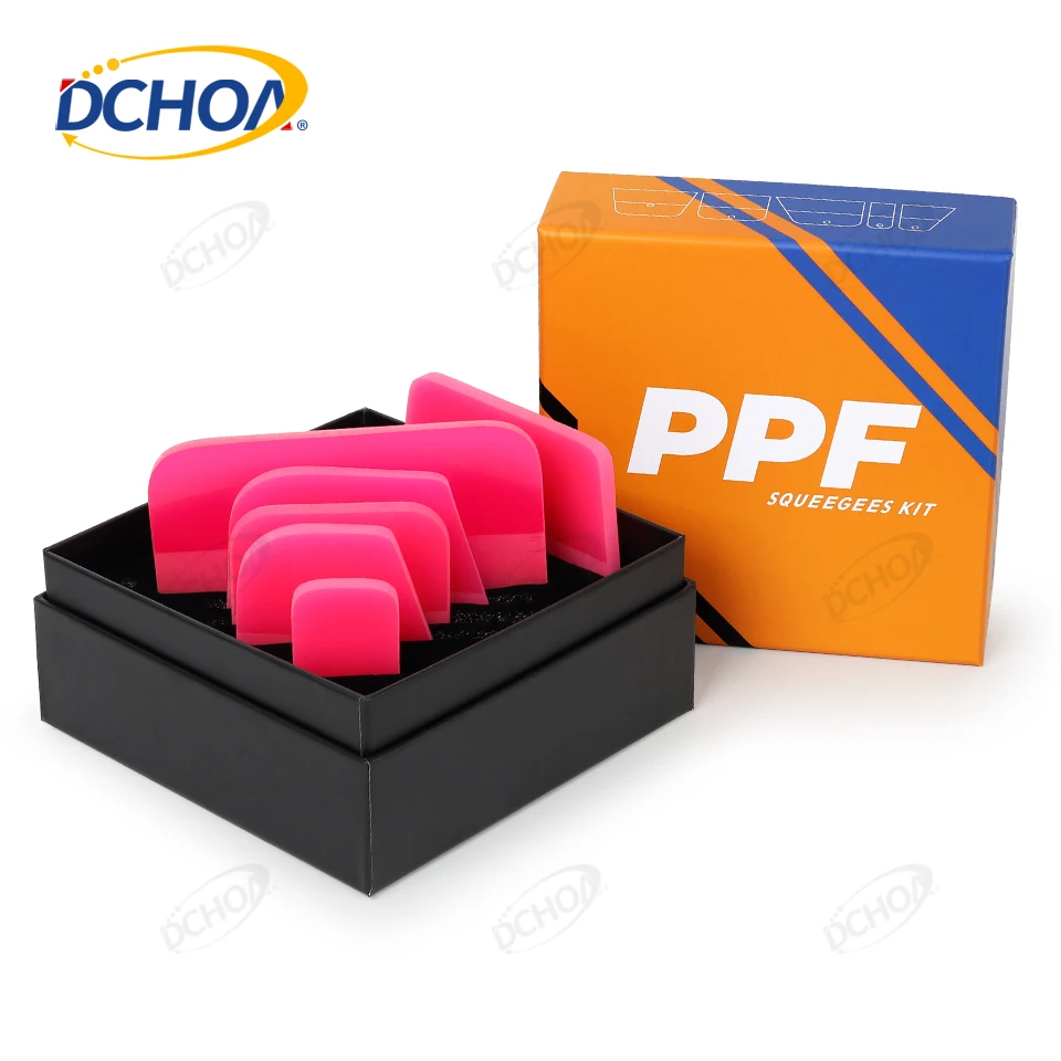 Car Film Tint Install PPF Rubber Squeegee Tool Car Vinyl Wrap Supply Solf Squeegee Kit Water Removal Cleaning Scraper Traceless