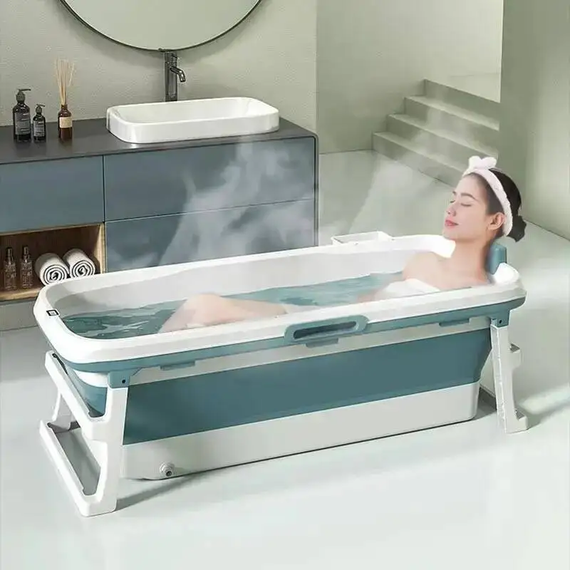 

Kylpyamme Bedroom Indoor Bathtub Adult modern Minimalistic Blue Bathtub Luxury Bathroom Men Folding Bath Move Kannettava