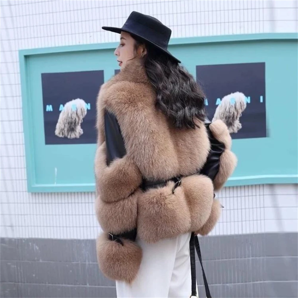 Fluffy Faux Fur Coat Women Elegant Thicken Warm Faux Fur Jackets Female Loose Warm Winter Jacket Coat Women Autumn Winter 2024