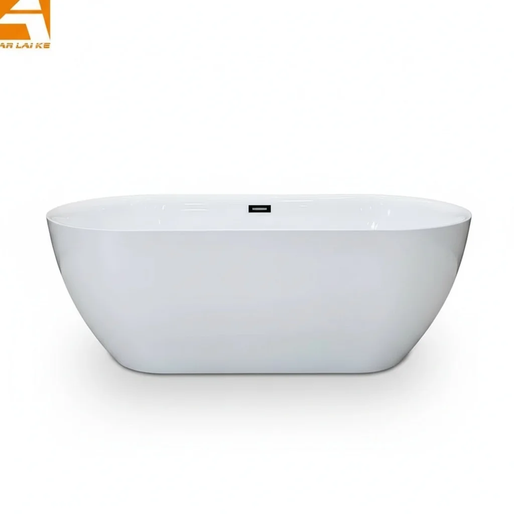 

Freestanding Bathtub, Seamless Acrylic Tub, 1500mm 1600mm 1700mm, CUPC Oval Soaking Tub with Center Drain, Flatbottom for Villa