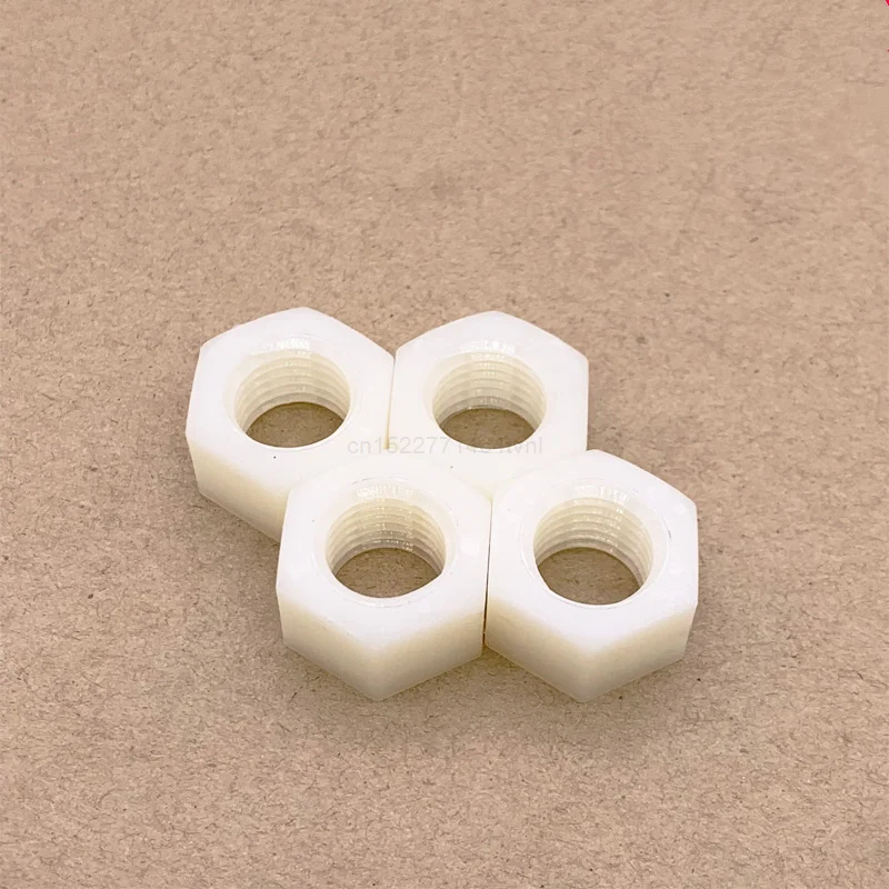 50/20/10Pcs DIN934 M2 M2.5 M3 M4 M5 M6 M8 M10 M12 M14 M16 M18 M20 Black/white Nylon Hex Nut Hexagon Plastic Nuts