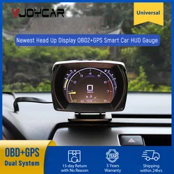 Vjoycar V62 2022 Newest Head Up Display Auto Display OBD2+GPS Smart Car HUD Gauge Security Alarm Water&Oil Temp. CVT. RPM Turbo