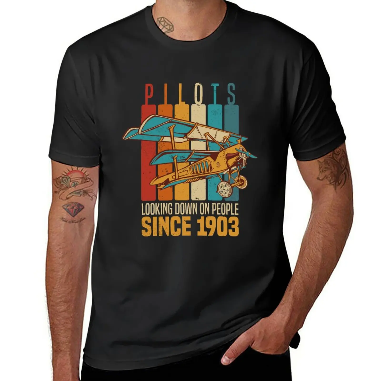 New Pilots Looking Down On People Since 1903 Airplane T-Shirt aesthetic clothes vintage clothes oversized t shirts for men