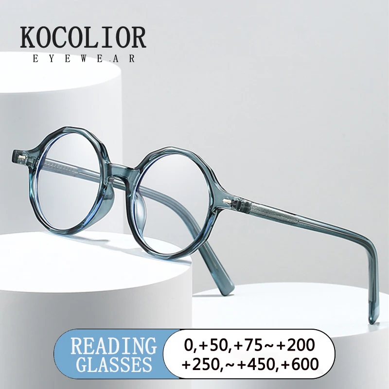 KOCOLIOR New Vintage Round Reading Glasses Women Men Luxury Brand Small Round Farsightedness Eyeglasses Magnification Eyewear