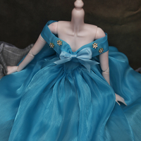 New 60cm Princess Doll's Clothes Suit 1/3 Bjd Pleated blue Suit Dress Up Accessories for Girls