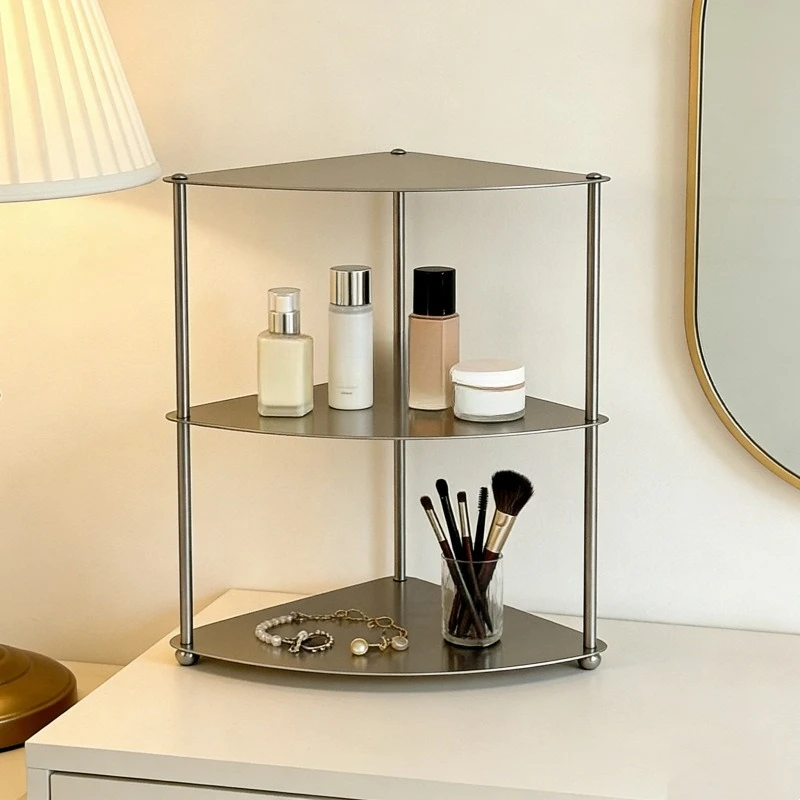 Industrial wind brushed stainless steel rack ornament display, storage rack, porch cabinet, bookshelf, multi-layer storage