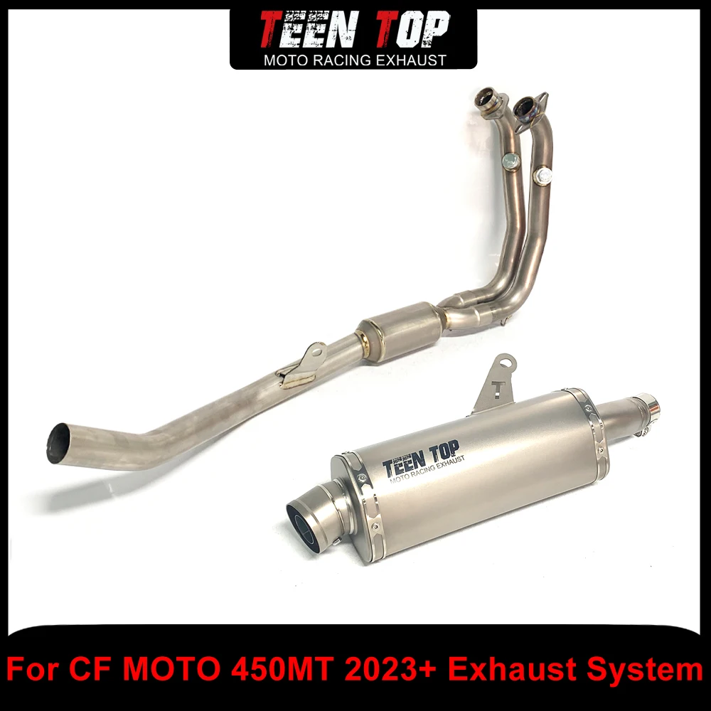 Motor Bike Exhaust System For CF MOTO 450MT 450 MT Exhaust Muffler Front Link Pipe  Moto Silencieux Titanium Alloy 450mt 2023+
