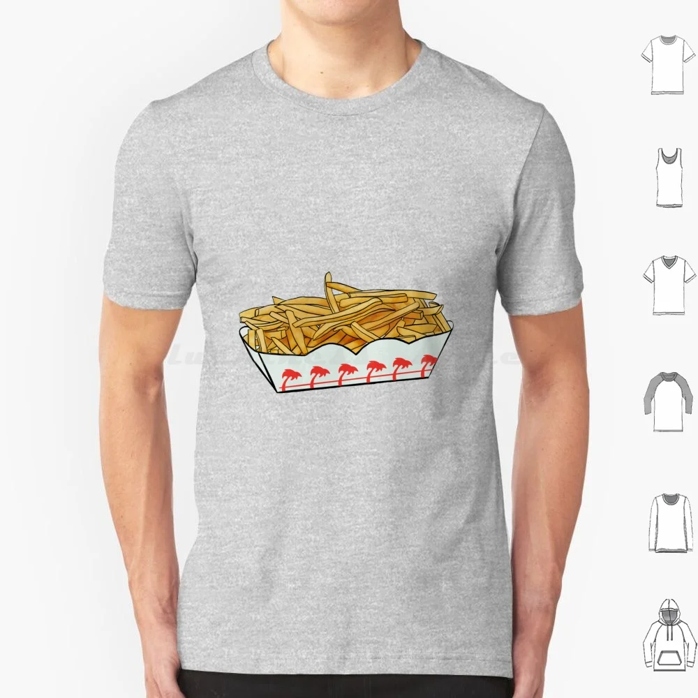 N And Out Fries T Shirt Big Size 100% Cotton Fries Fast Food Snack Cute In Out Laptop Vsco California Nevada Burger Cheese