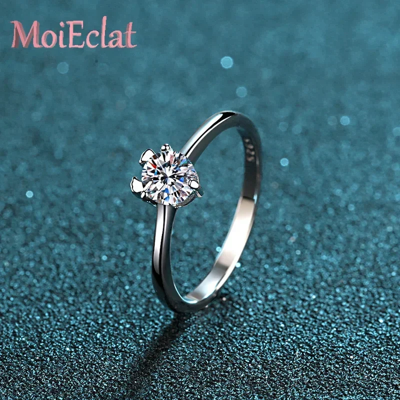 Luxury 0.5ct Moissanite Little Deer Antlers Ring for Women, Platinum PT950 Engagement Rings Glamorous Jewelry Wedding Rings