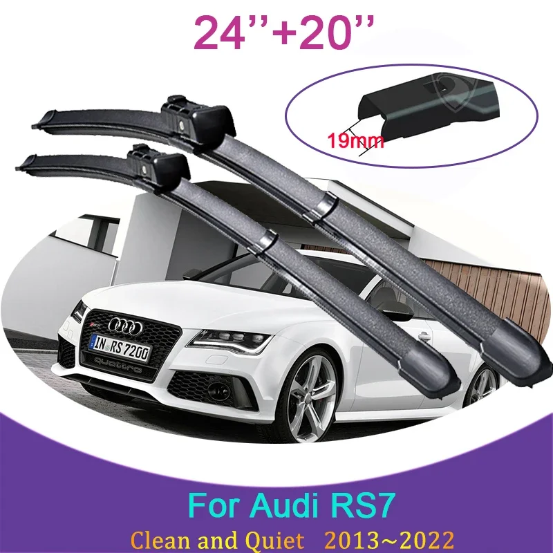 

For Audi RS7 2013~2022 2017 2018 2019 2020 2021 Frameless Rubber Wipers Snow Scraping Front Windshield Brushes Car Accessories
