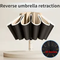 20 Bones Fully Automatic Reverse Folding Umbrella with Windproof Reflective Stripe UV Umbrellas