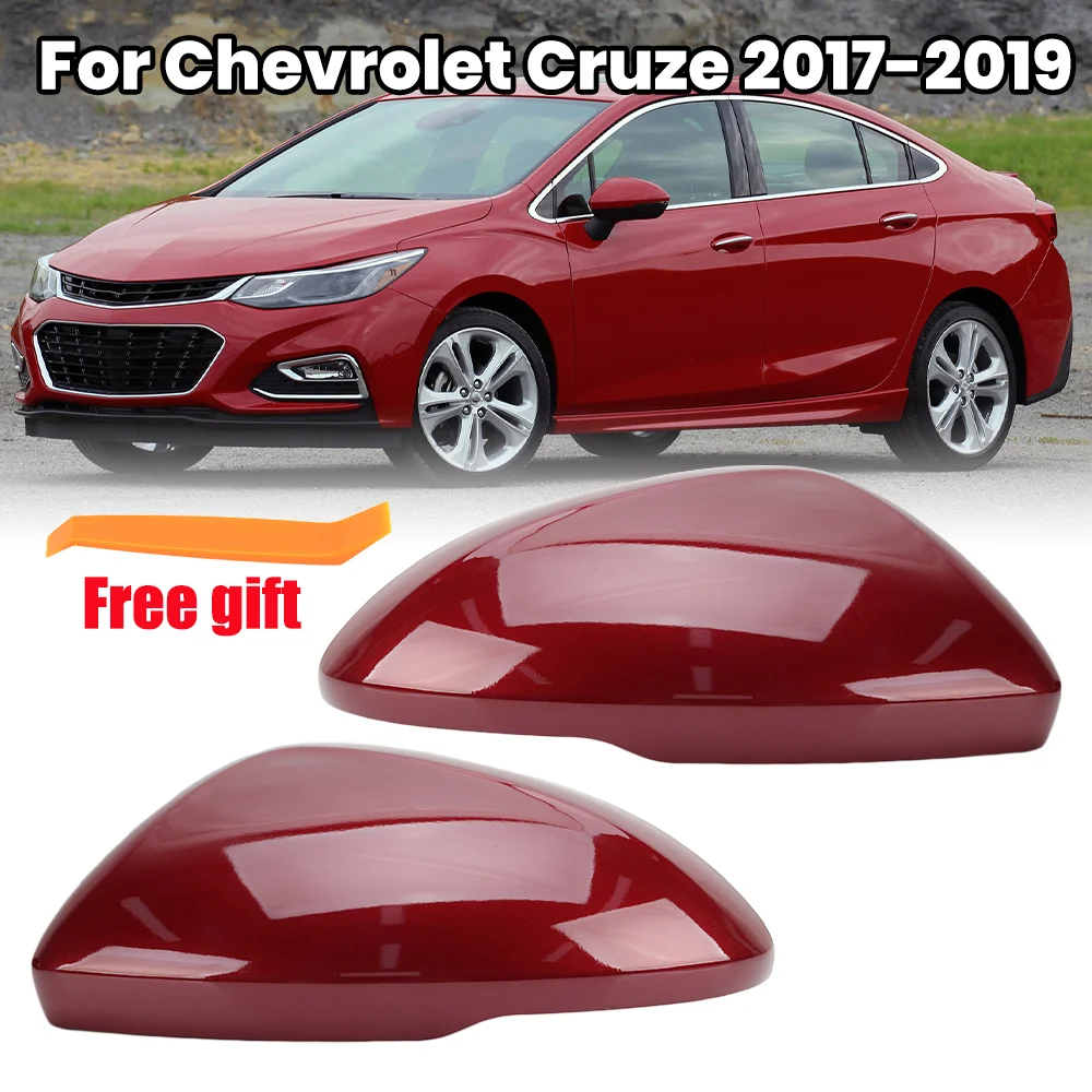 

Rearview Mirror Cover Cap For Chevrolet Cruze 2017 2018 2019Deep Wine Red With Buckle Door Side Mirror Cover Cap Car Accessories