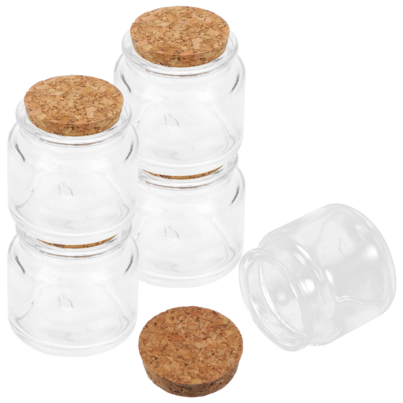 

5Pcs Clear Glass Cups Empty Wax Holders DIY Restaurant Decoration Tiny Bottles Small Bottles with Lids