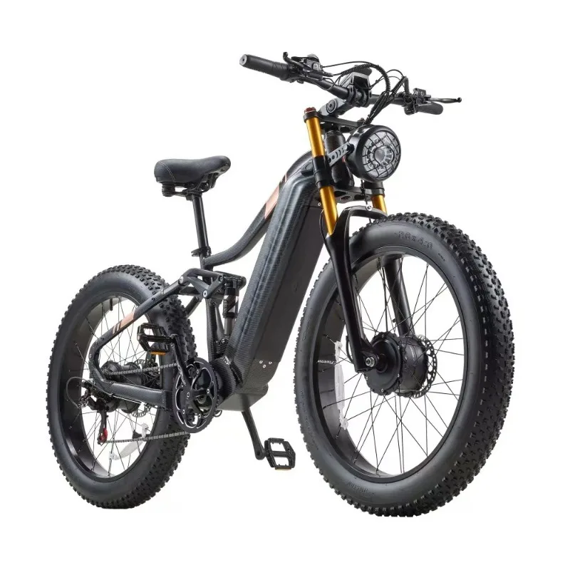26 inch electric power double shock absorber bicycle hydraulic disc brake 5 gear power fixed speed cruise pure electric 90km