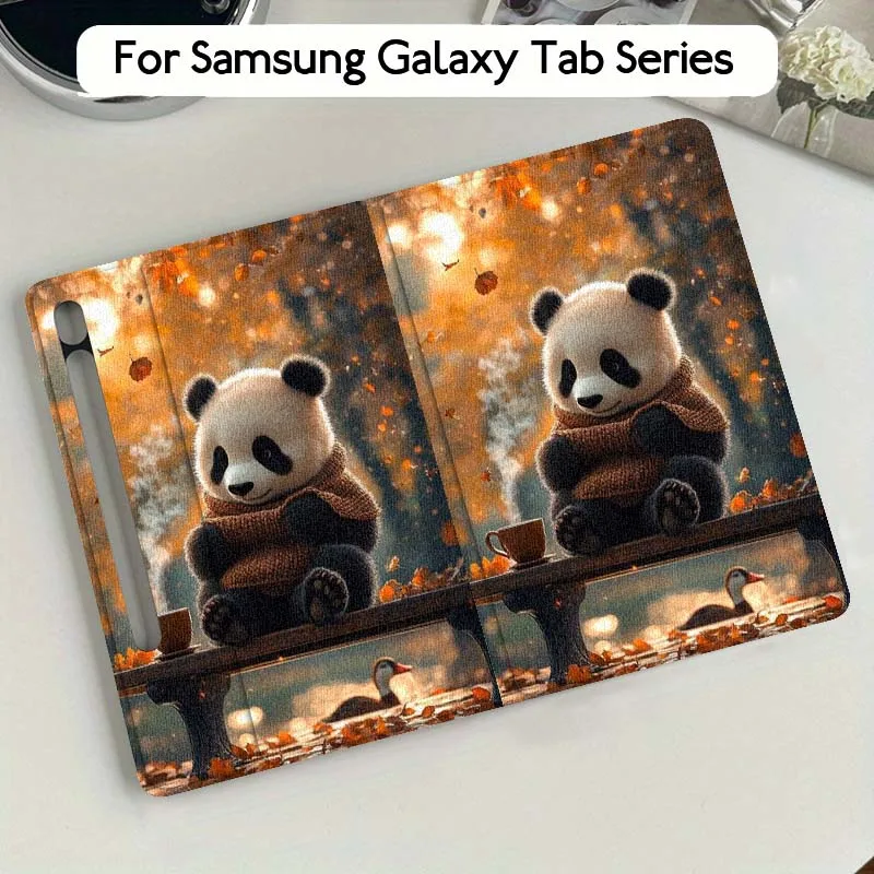 

Panda Art Flower For Samsung Galaxy Tab S9 S10 S6 S7 S8 FE Plus Lite Inch Foldable Cover Tablet Case