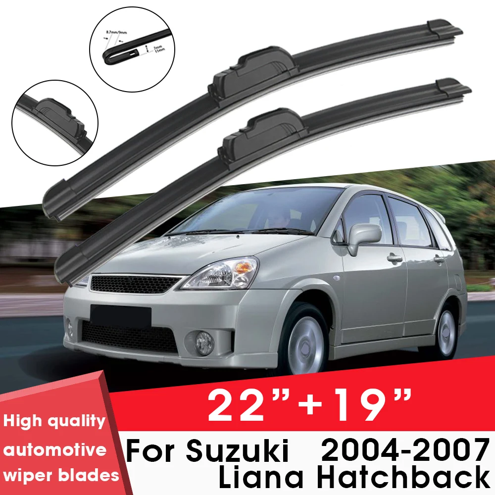 

Car Wiper Blade Blades For Suzuki Liana Hatchback 2004-2007 22"+19" Windshield Windscreen Clean Rubber Silicon Cars Wipers