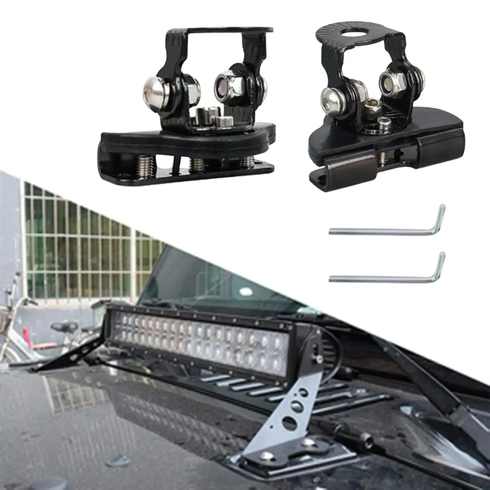 

2x Car Grille Light Base Mounting Bracket Spare Parts for Trucks Adjustable