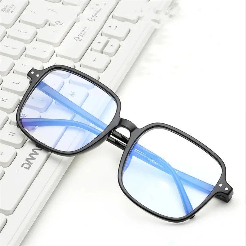 Women Anti-Blue Light Glasses Oversize Square Ultra-Light Transparent Computer Eyewear Presbyopia Glasses Frame