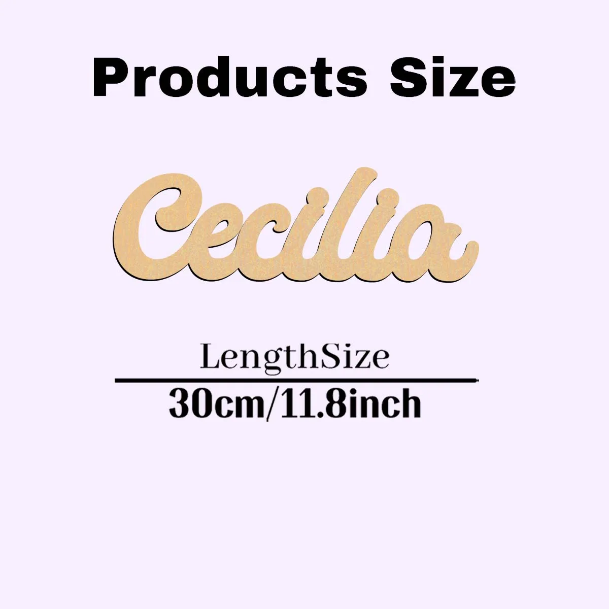 1pc Creative Cecilia example Custom Name Wooden Decor Wood Material Laser-Cut Sign Vertical Orientation Door Hanging Decor