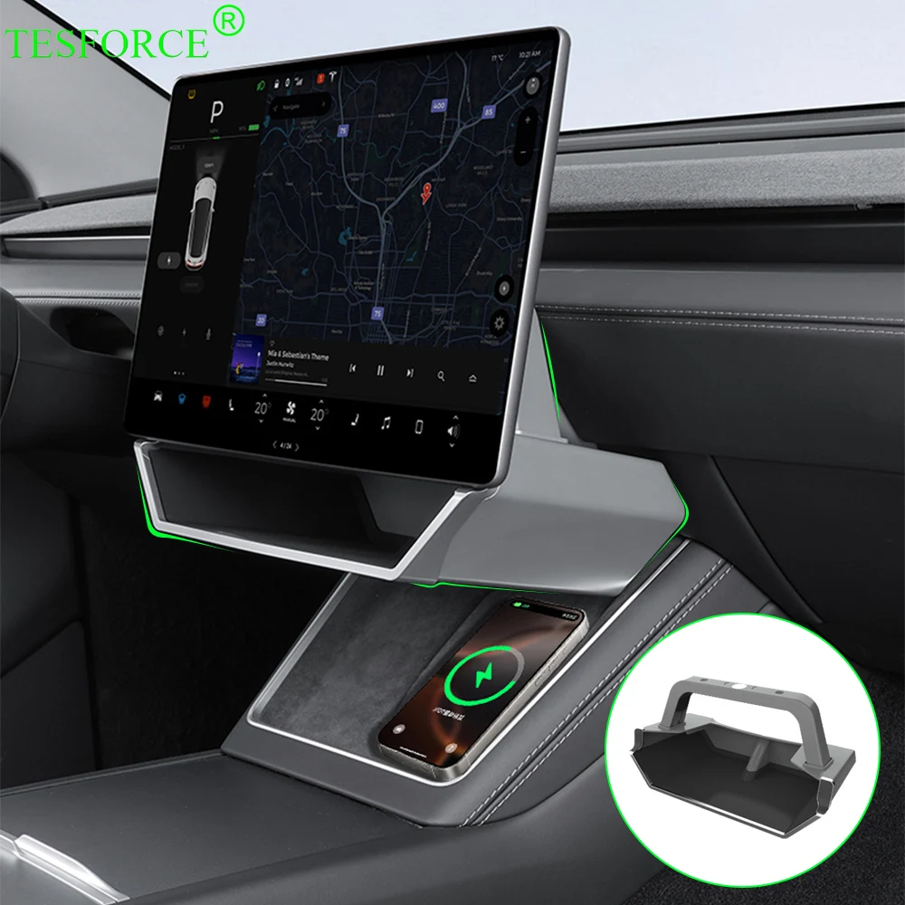 

For Tesla Model Y Juniper 2025 Tray Magnetic Under Screen Fold Storage Box Model 3 Highland ETC Screen Storage Box Accessories