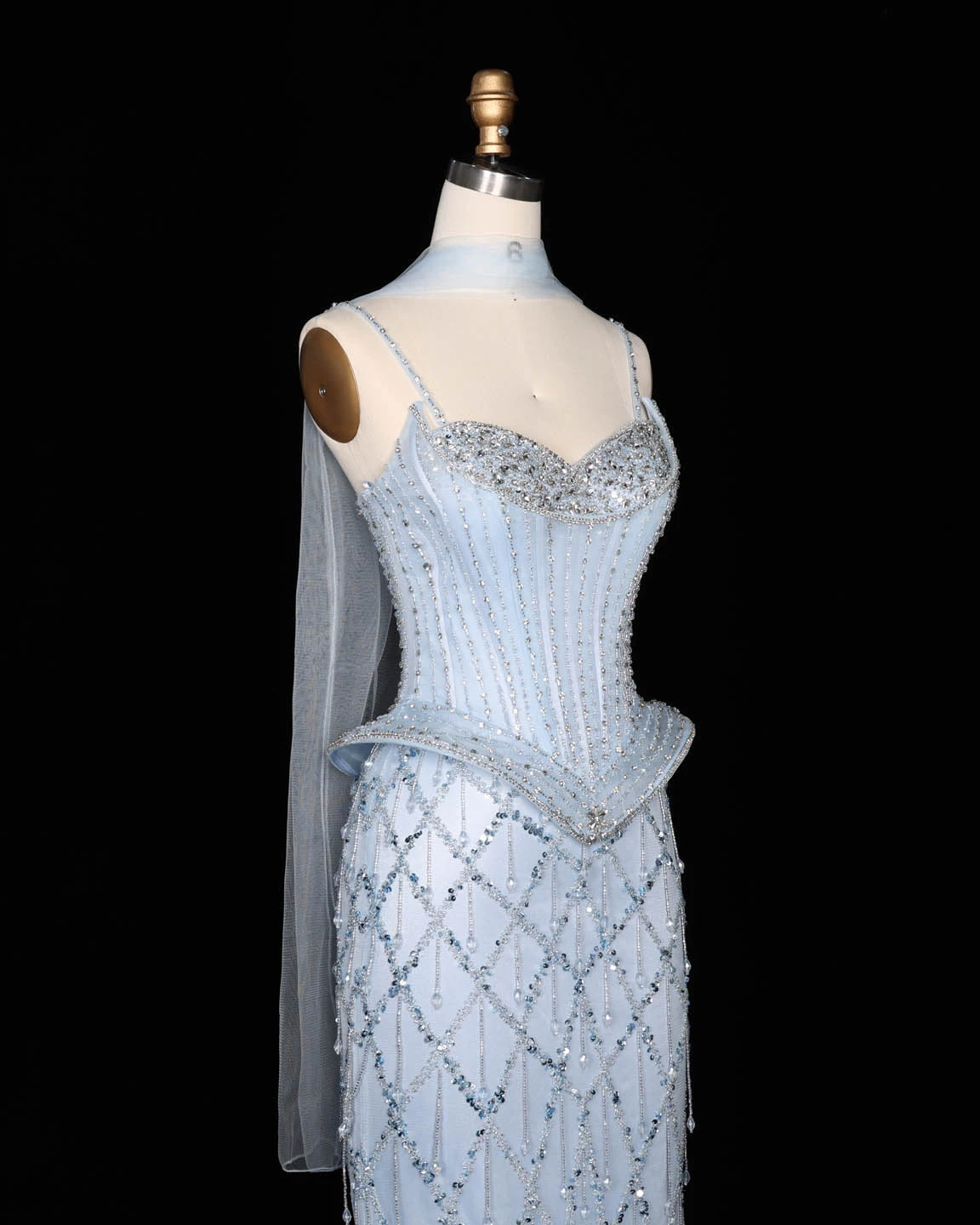 Sharon Said Abendkleid Luxuriöses Meerjungfrauenkleid mit Herzausschnitt, Tüll, Kristallkorsett, Dubai, formelle Party, Hochzeitsgast, Kleider SS118, Maßanfertigung – Detail 9
