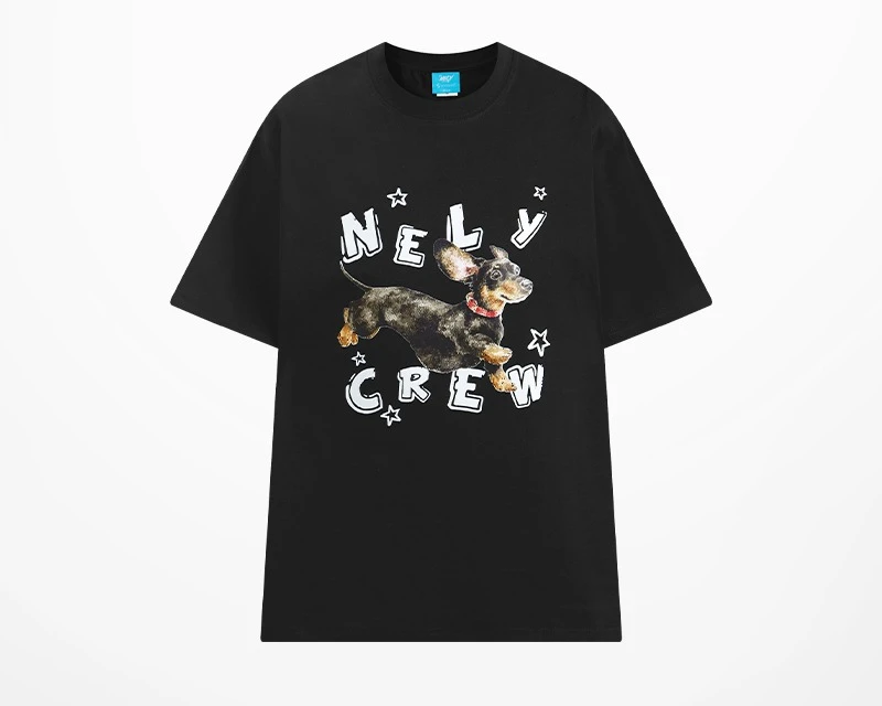 

Футболка с короткими рукавами и принтом щенка в американском стиле ретро для мальчиков, свободная летняя компрессионная рубашка из чистого хлопка с затычками плеч, новинка 2025, топ