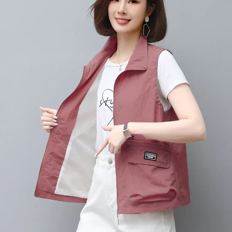 

Sun Protection Clothing for Women Summer Fashion Vest Loose Breathable Western-style Mom's Casual Versatile Tops Jackets