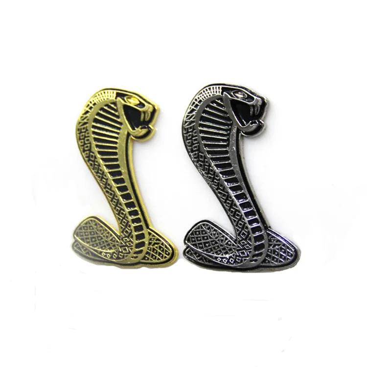 Motorcycle Sticker Car Sticker Badge Logo Car Front Grille Side Fender Rear Trunk Mustang Snake Cobra 3D  Zinc Alloy Sticker