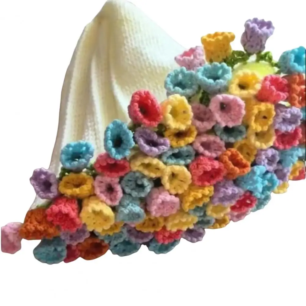 Ultra Soft Breathable Blanket Diy Crochet Flower Blanket Kit Rose Bouquet Throw Craft Set Soft Knitted Floral Home for Mother's