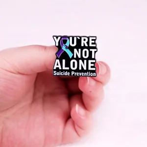 Anda Tidak Sendirian Kesadaran Pencegahan Bunuh Diri Pita Lencana Pin Enamel Bros Perhiasan Dekorasi Ransel 8 kesadaran bunuh diri penjualan terbaik - №