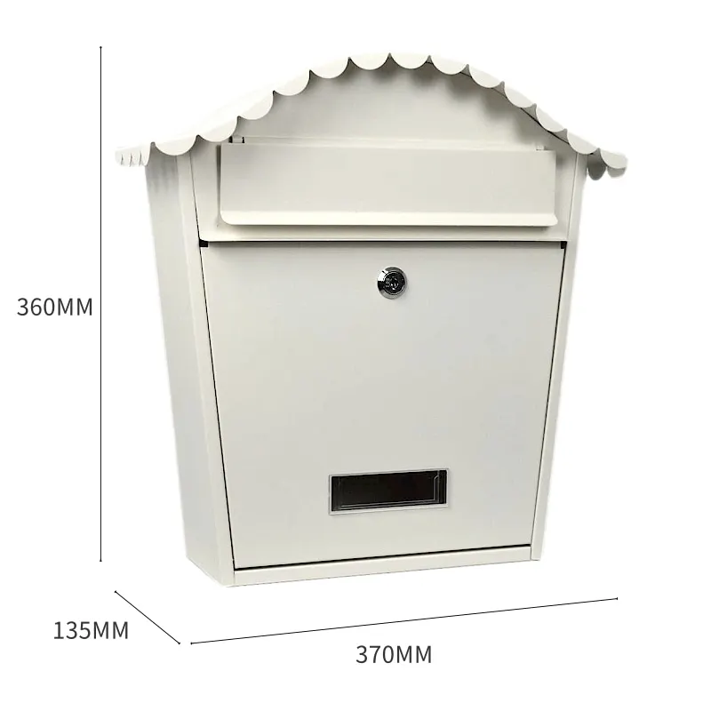 Stainless Metal Retro Mailbox Wall Mount Secure Locking Mail Box Front Door Gate Letterbox Drop Box Magazines Receive Box JJ361