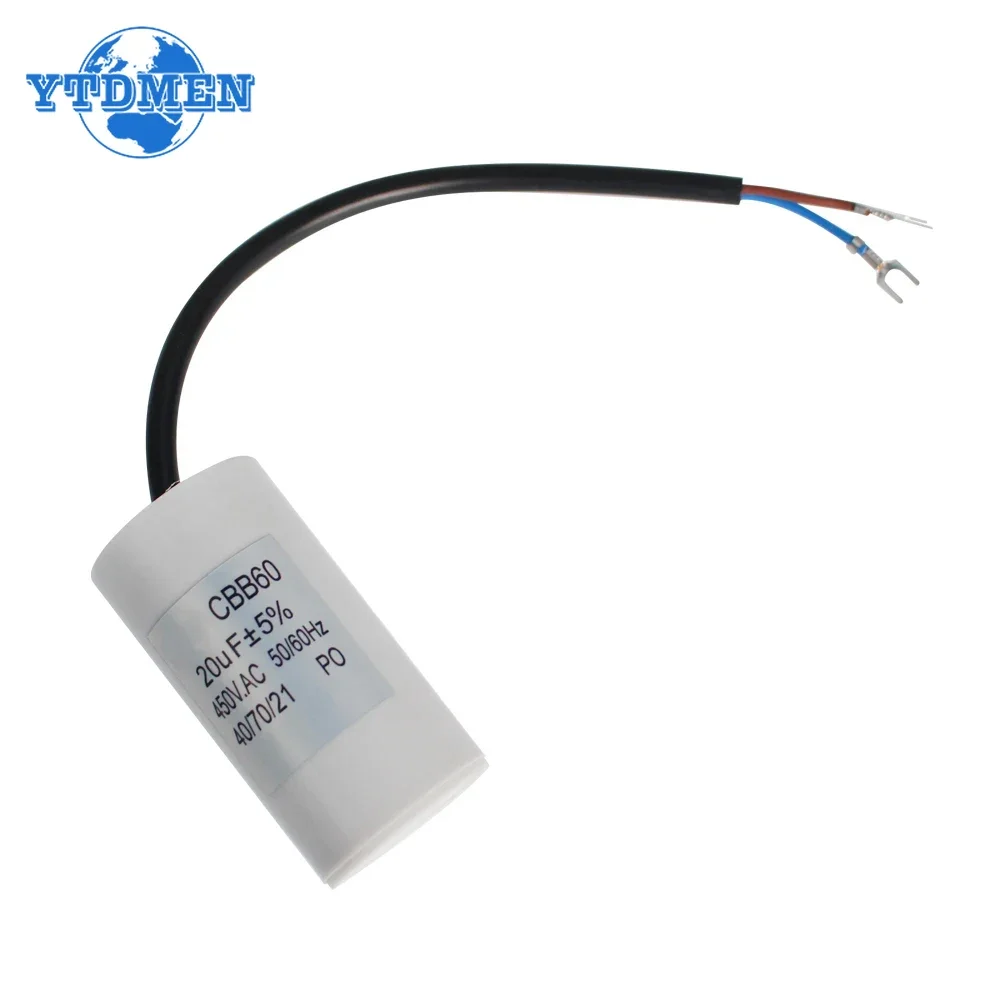 1PCS CBB60 Capacitor 450V AC Motor Run Capacitors 4/5/6/8/10/12/14/15/16/18/20/30/35/40/50/60UF for Washing Machine, Water Pump