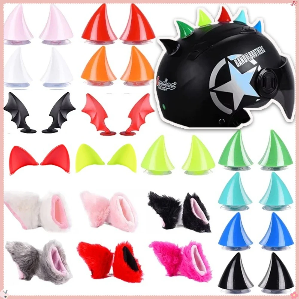 

2PCS Motorcycle Helmet Cat Ears Devil Horns Decor Universal Moto Bicycle Styling Decoration Helmets Stickers Helmet Accessories