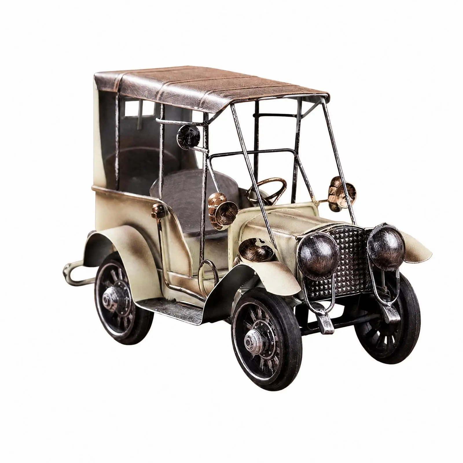 Iron Classic Car Figurine Vintage Auto Model Nostalgic Vehicle Decor Handcrafted Look for Home Accent
