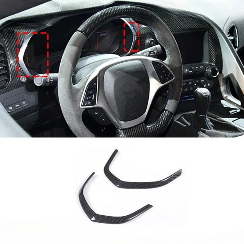 

For Chevrolet Corvette C7 2014-2019 Real Dry Carbon Fiber Dashboard Frame Decorative Stickers Interior Modification Accessories
