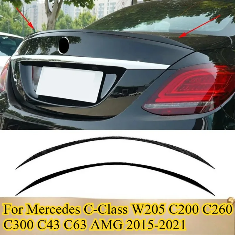 

Для Mercedes C-Class W205 C200 C260 C300 C43 C63 AMG 2015-2021 2020 хвостовые крылья фиксированный ветровой спойлер заднее крыло украшение аксессуар