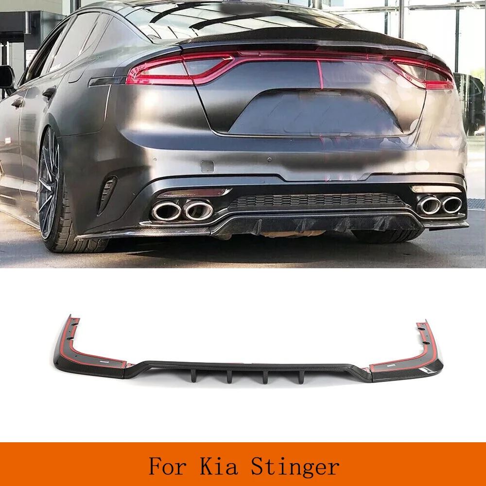 Carbon Fiber Car Rear Bumper Diffuser Lip Spoiler For KIA Stinger GT EX Hatchback 2018-2022 Car Rear Diffuser Lip Spoiler Guard