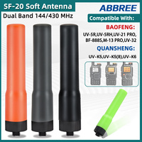 ABBREE SF-20 Mini Soft Antenna Short SMA-Female Dual Band VHF UHF For Baofeng UV-5R UV-32 BF-888S Quansheng UV-K6 Two Way Radio