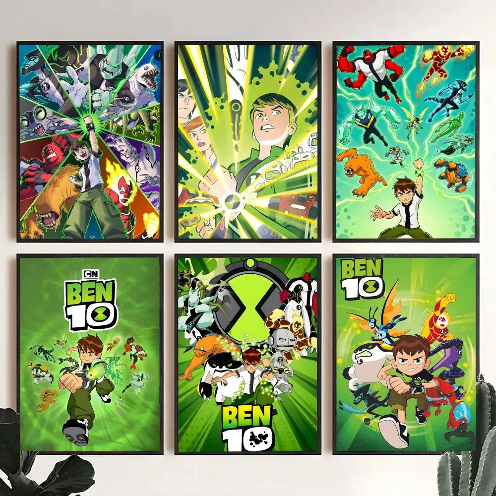 Anime B-Ben 10 Poster Decorative Wall Art Stickers Mural For Home Living Room Hallway Decor Gift