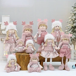 Festive Pink Christmas Boy Girls Telescopic Doll Christmas Decorations Home Christmas Decorations Gifts 2024 Navidad Party