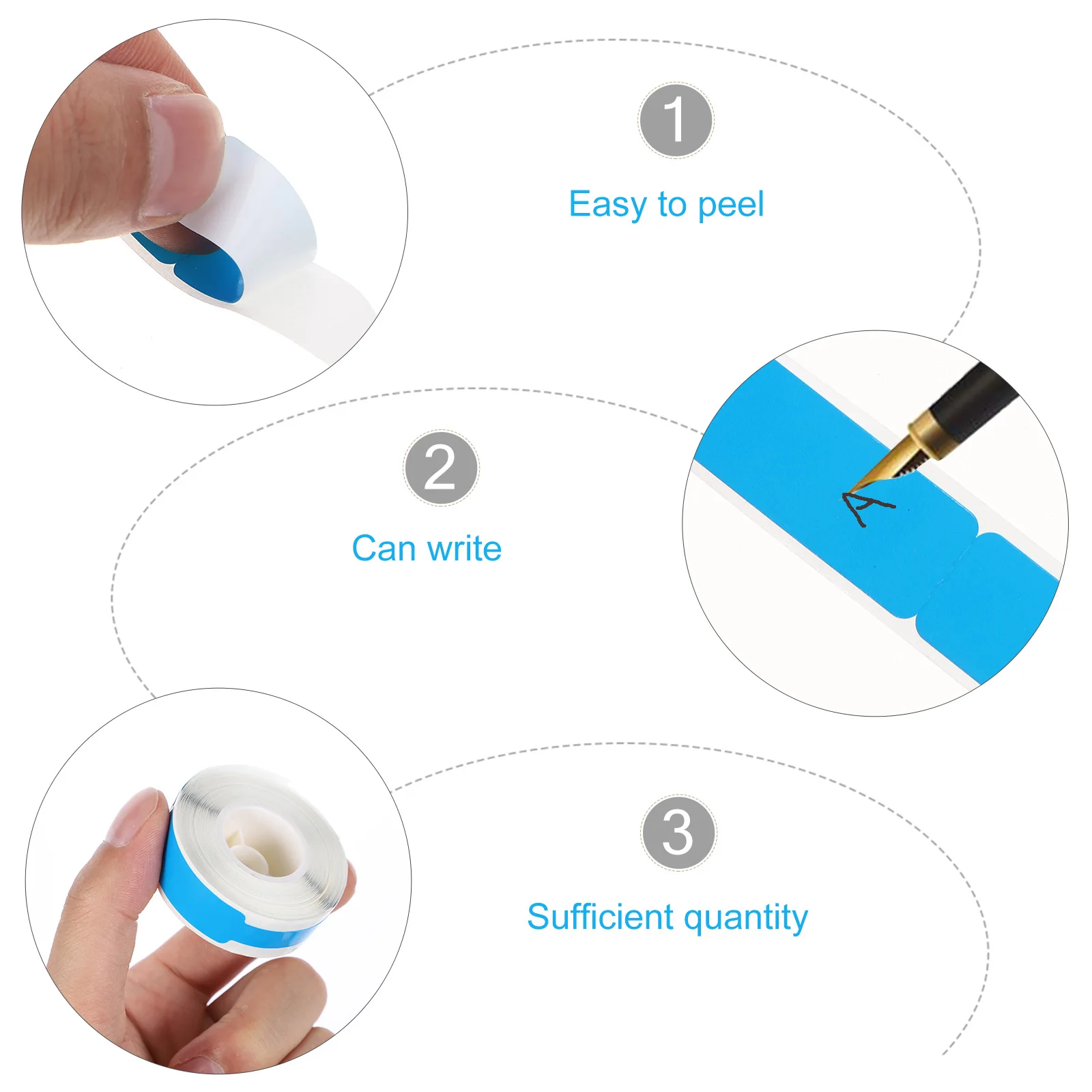 

Premium Waterproof Thermal Cable Wire Label Stickers Blue Paper Medium Size Resistant Cord Tags For Electronic Cords