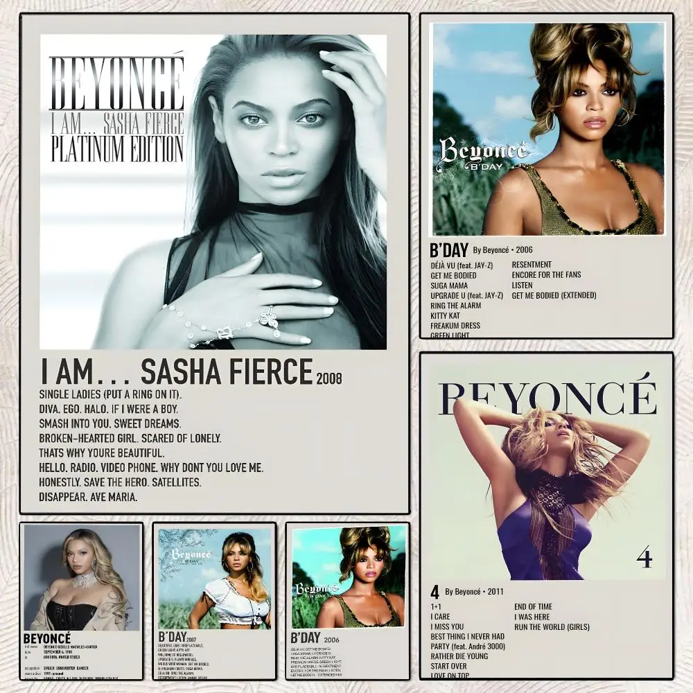 B-Beyoncé Singer Poster Decorative Wall Art Stickers Mural For Home Living Room Hallway Decor Gift