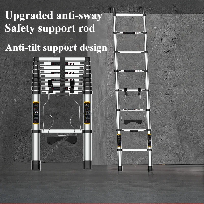 Scala di ingegneria di sollevamento telescopica Scala diritta multifunzionale portatile da 7 m per uso domestico in lega di alluminio