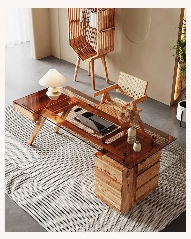 

Japanese-style solid wood desk modern antique writing desk designer study home simple computer desk