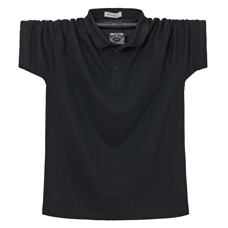 Polo con bolsillo para hombre, Camiseta lisa de algodón, 6XL talla grande, informal, transpirable, ropa para exteriores, Tops de verano