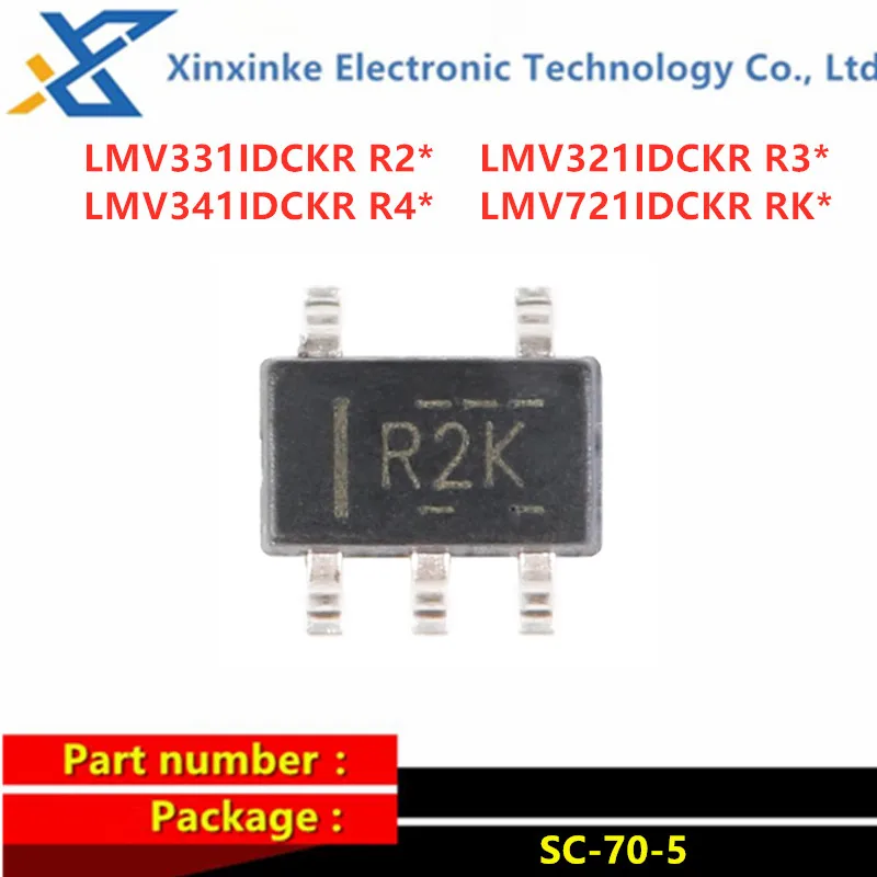 10PCS LMV331IDCKR SC-70-5 LMV321/341/721IDCKR Mark：R2I R3F R4S RKM Analog Comparators Single GP Low Voltage Comparator Chip