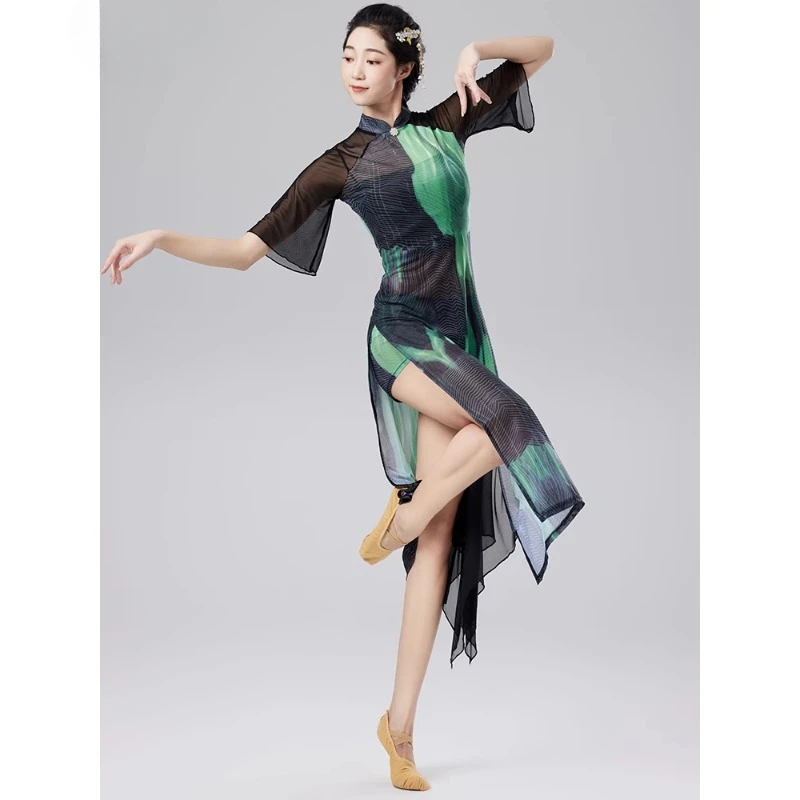 Qipao Dance Dress Classical Dance New 2024 Special Dance Classical Clothing Practice Chinese Style Ancient Style Elastic