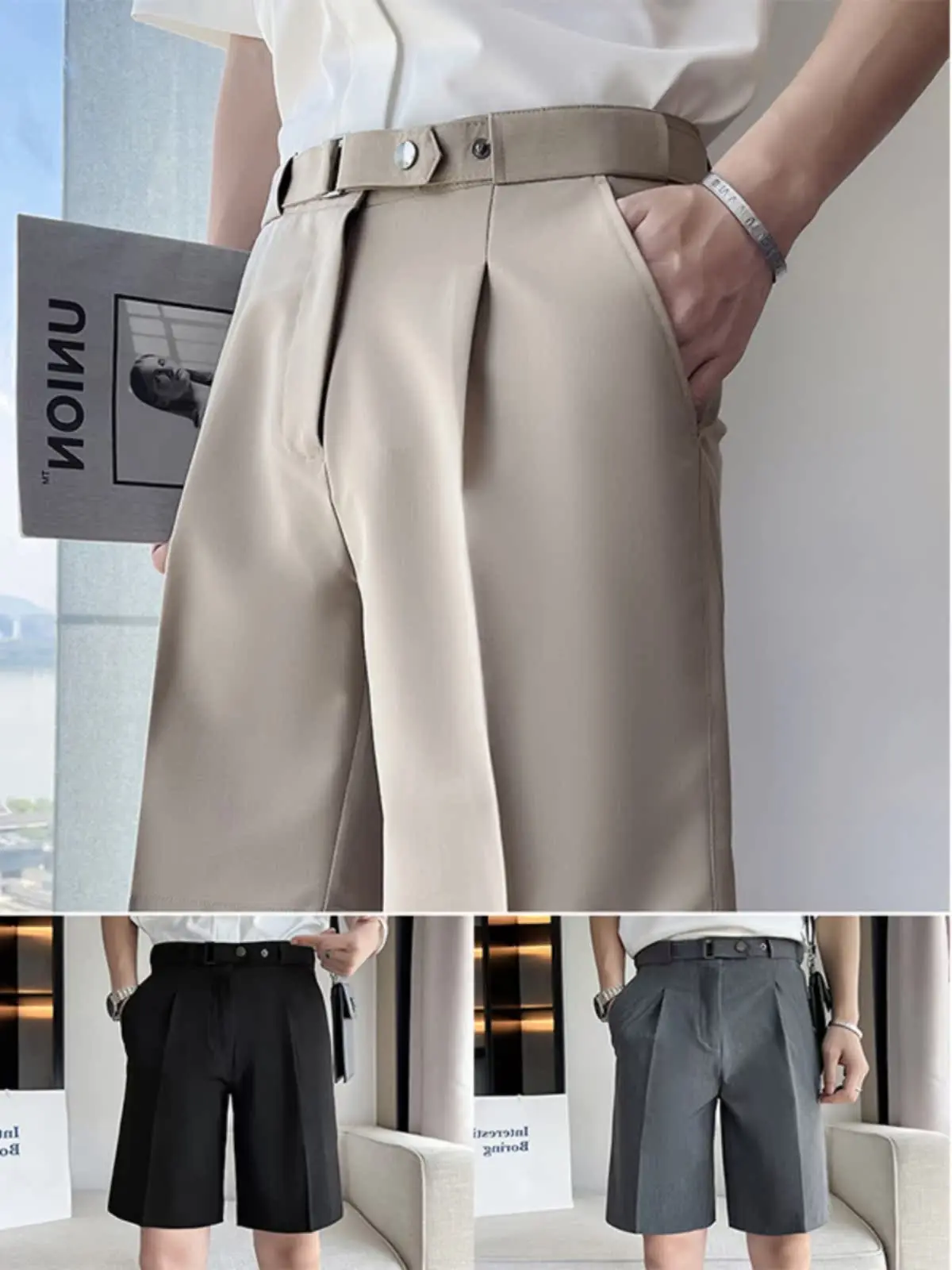 

Light Maturi Men's Suit orts 2023 New Casual Thin Five-Point Mid-Length Summer Pants Straight Leg Youth Faion