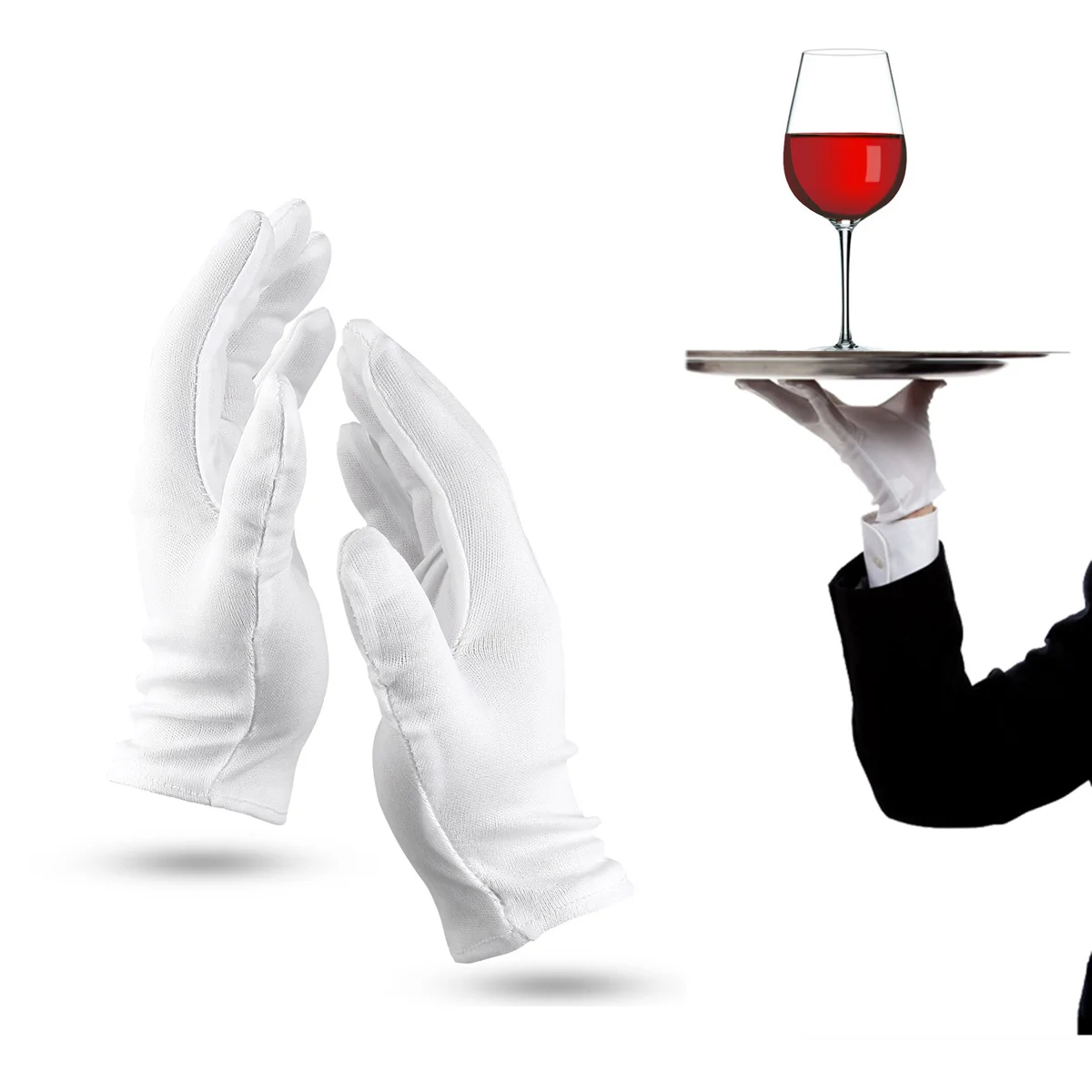 

8Pairs White Nylon Gloves Lightweight Protective Film Handling Gloves Fingerprint Free Comfortable Reusable for Slides Coins